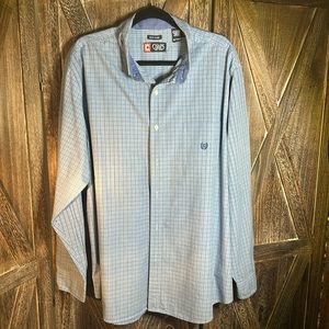 XXL Chaps blue plaid long sleeve button down in like new condition